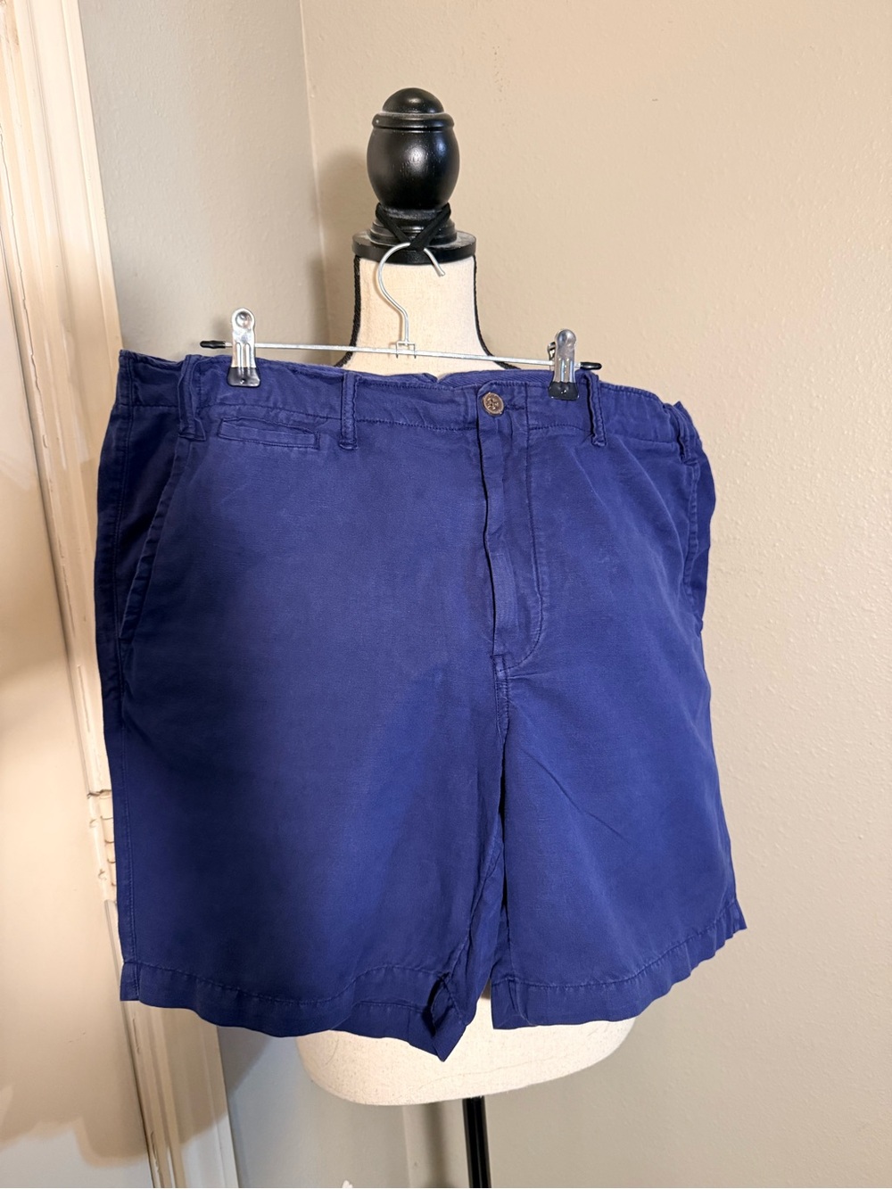 Polo by Ralph Lauren Men's Navy Flat Front Linen Shorts